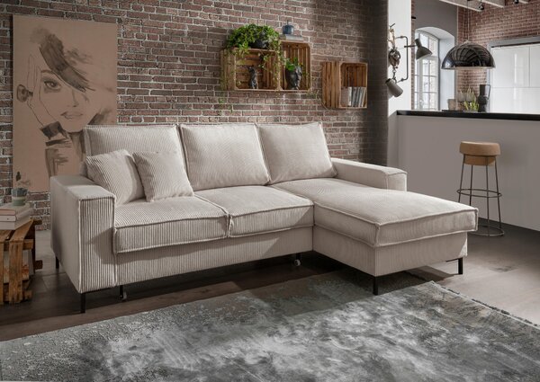 ROHOVÁ SEDAČKA, textil, béžová P & B - Sedací soupravy, Online Only
