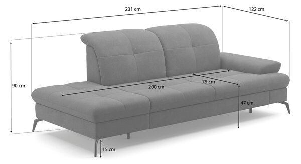 LENOŠKA, textil, kůže, světle šedá Sit & More - Online Only sedačky, Online Only