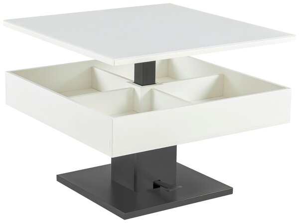 KONFERENČNÍ STOLEK, černá, bílá, kov, sklo, kompozitní dřevo, 80/80/47 cm Livetastic - Konferenční stolky, Online Only