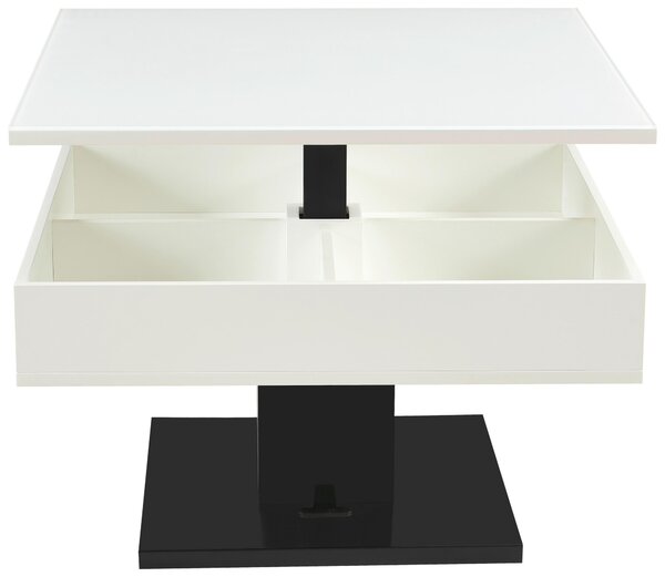 KONFERENČNÍ STOLEK, černá, bílá, kov, sklo, kompozitní dřevo, 80/80/47 cm Livetastic - Konferenční stolky, Online Only