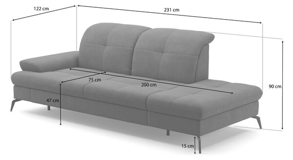 LENOŠKA, textil, kůže, bílá Sit & More - Online Only sedačky, Online Only
