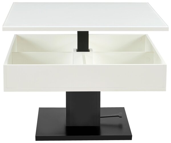 KONFERENČNÍ STOLEK, černá, bílá, kov, sklo, kompozitní dřevo, 80/80/47 cm Livetastic - Konferenční stolky, Online Only