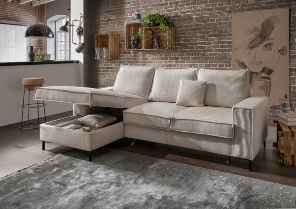 ROHOVÁ SEDAČKA, textil, béžová P & B - Sedací soupravy, Online Only
