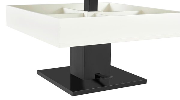 KONFERENČNÍ STOLEK, černá, bílá, kov, sklo, kompozitní dřevo, 80/80/47 cm Livetastic - Konferenční stolky, Online Only