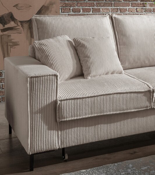 ROHOVÁ SEDAČKA, textil, béžová P & B - Sedací soupravy, Online Only