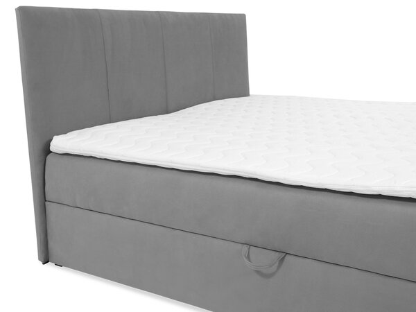 Manželská postel 140 cm Gunzy (šedá) (s roštem a matrací) (s úl. prostorem)
