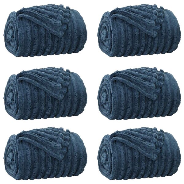 Dekorační deky 6 pcs Námořnická modrá 200 x 150 cm Fleece