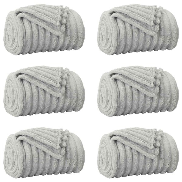 Dekorační deky 6 pcs Šedá 270 x 240 cm Fleece