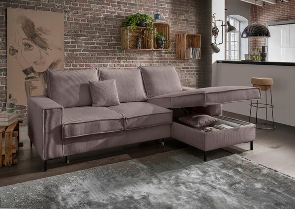 ROHOVÁ SEDAČKA, textil, šedavě hnědá P & B - Sedací soupravy, Online Only