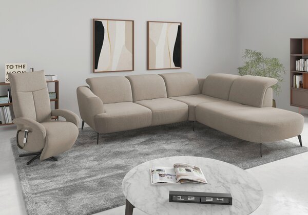 ROHOVÁ SEDAČKA, textil, béžová Sit & More - Sedací soupravy, Online Only