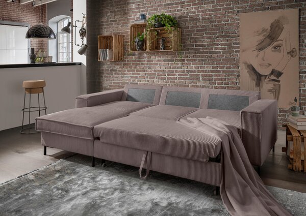 ROHOVÁ SEDAČKA, textil, šedavě hnědá P & B - Sedací soupravy, Online Only