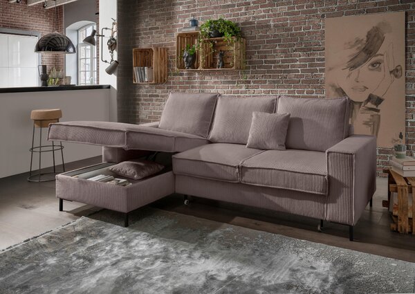 ROHOVÁ SEDAČKA, textil, šedavě hnědá P & B - Sedací soupravy, Online Only