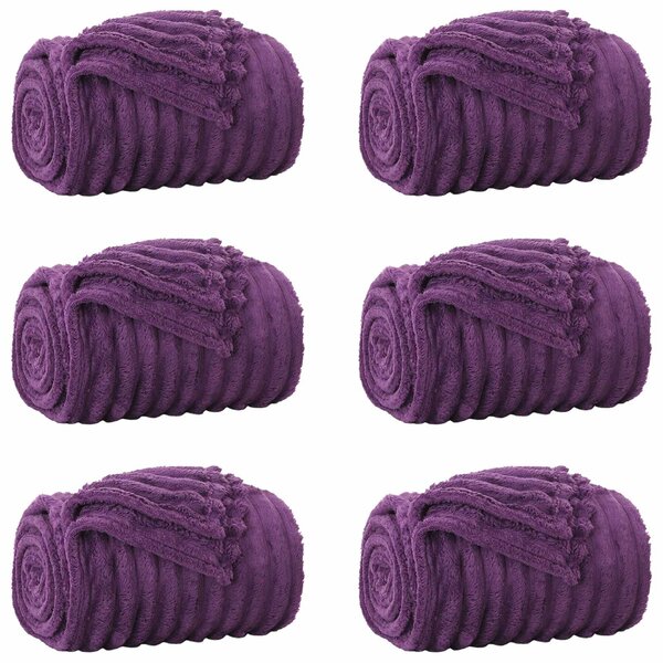 Dekorační deky 6 pcs Fialová 200 x 150 cm Fleece
