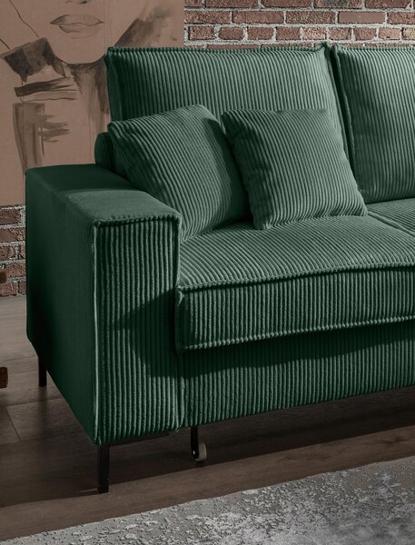 ROHOVÁ SEDAČKA, textil, tmavě zelená P & B - Sedací soupravy, Online Only