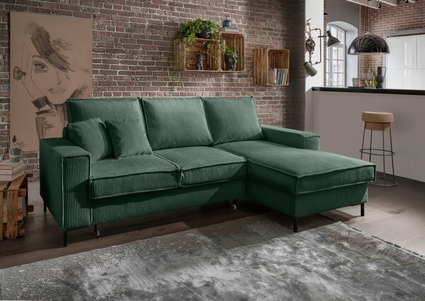 ROHOVÁ SEDAČKA, textil, tmavě zelená P & B - Sedací soupravy, Online Only