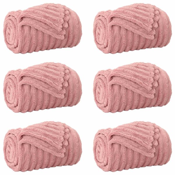 Dekorační deky 6 pcs Růžová 150 x 130 cm Fleece