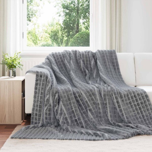 Plažová deka Tmavě šedá 240 x 220 cm Fleece