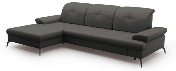 ROHOVÁ SEDAČKA, textil, kůže, antracitová Sit & More - Sedací soupravy, Online Only