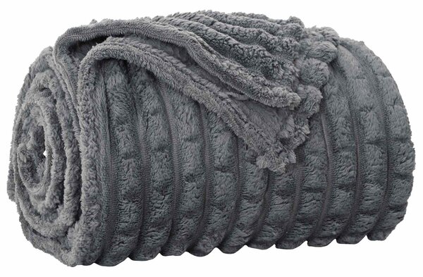 Plažová deka Tmavě šedá 240 x 220 cm Fleece