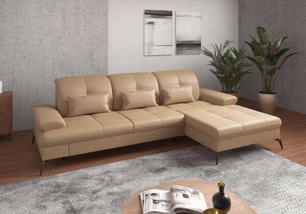 ROHOVÁ SEDAČKA, textil, kůže, cappuccino Sit & More - Sedací soupravy, Online Only