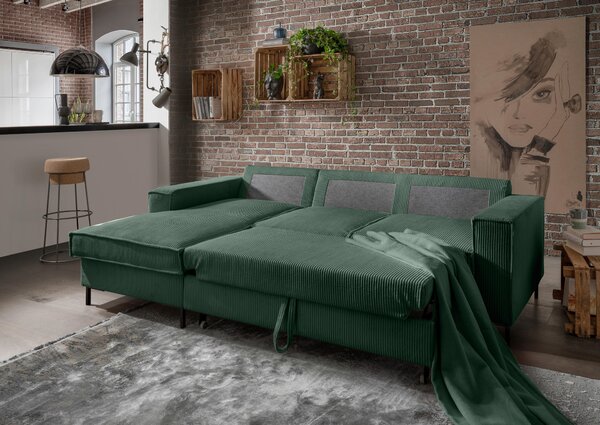 ROHOVÁ SEDAČKA, textil, tmavě zelená P & B - Sedací soupravy, Online Only