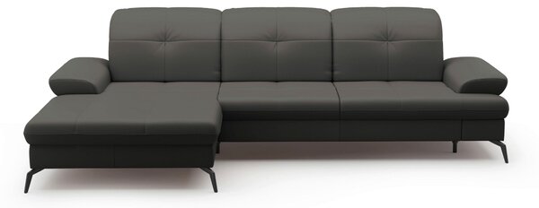 ROHOVÁ SEDAČKA, textil, kůže, antracitová Sit & More - Sedací soupravy, Online Only