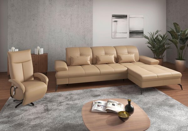 ROHOVÁ SEDAČKA, textil, kůže, cappuccino Sit & More - Sedací soupravy, Online Only