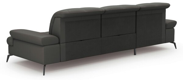 ROHOVÁ SEDAČKA, textil, kůže, antracitová Sit & More - Sedací soupravy, Online Only