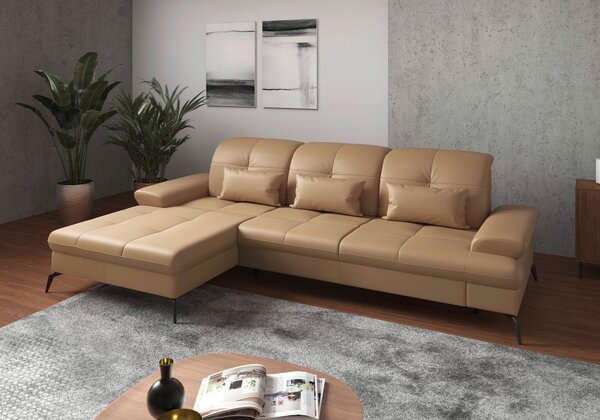 ROHOVÁ SEDAČKA, textil, kůže, cappuccino Sit & More - Sedací soupravy, Online Only