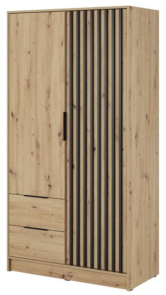 Šatní skříň NELLY 2D bez zrcadla + nástavec | 105 cm | artisan