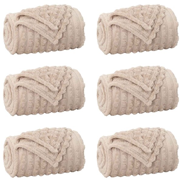 Dekorační deky 6 pcs Béžová 150 x 130 cm Fleece