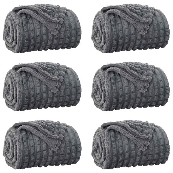 Dekorační deky 6 pcs Tmavě šedá 150 x 130 cm Fleece