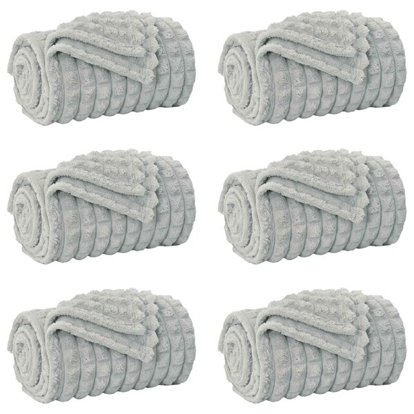 Dekorační deky 6 pcs Šedá 150 x 130 cm Fleece