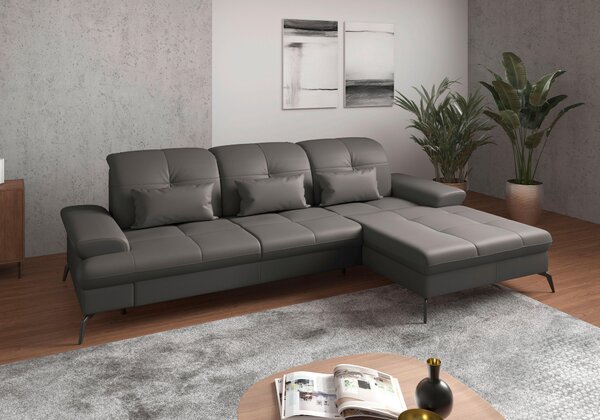 ROHOVÁ SEDAČKA, textil, kůže, mokka Sit & More - Sedací soupravy, Online Only