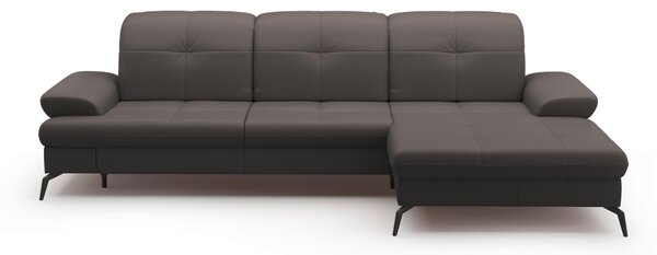 ROHOVÁ SEDAČKA, textil, kůže, mokka Sit & More - Sedací soupravy, Online Only