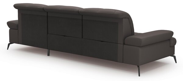 ROHOVÁ SEDAČKA, textil, kůže, mokka Sit & More - Sedací soupravy, Online Only