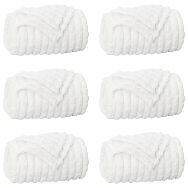 Dekorační deky 6 pcs Bílá 150 x 130 cm Fleece