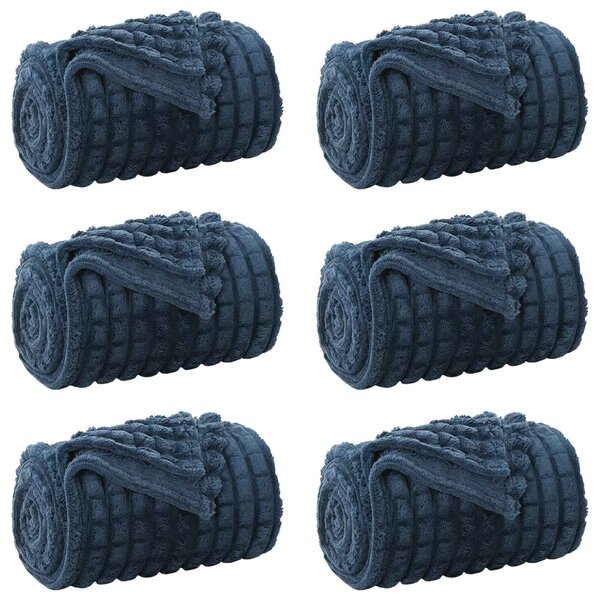 Dekorační deky 6 pcs Námořnická modrá 150 x 130 cm Fleece