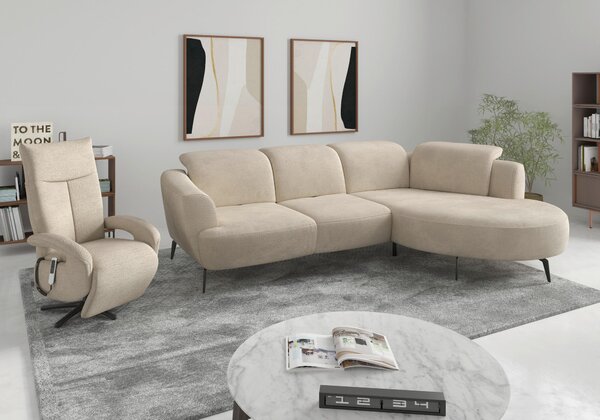 ROHOVÁ SEDAČKA, textil, pískové barvy Sit & More - Sedací soupravy, Online Only