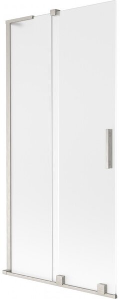 Mexen Velar L, 2-křídlová posuvná vanová zástěna 90 x 150 cm, 8mm sklo námraza, broušená ocel, 896-090-003-31-97