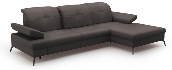 ROHOVÁ SEDAČKA, textil, kůže, mokka Sit & More - Sedací soupravy, Online Only