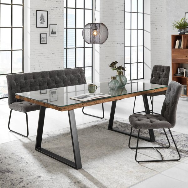 JÍDELNÍ STŮL, recyklované dřevo, přírodní barvy, černá, 190/95/76 cm Ambia Home - Jídelní stoly