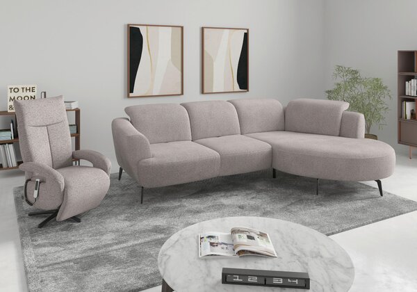 ROHOVÁ SEDAČKA, textil, barvy stříbra Sit & More - Sedací soupravy, Online Only