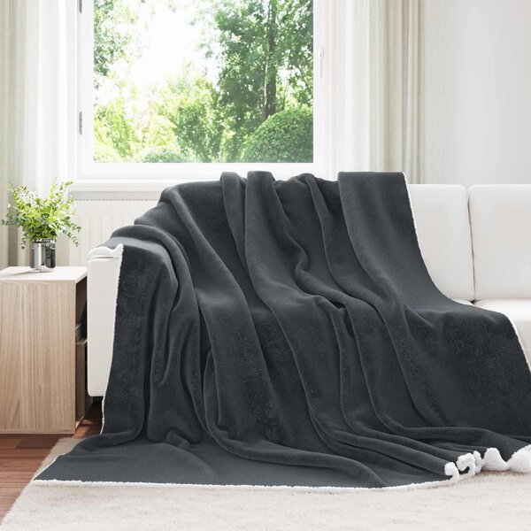 Plažová deka Tmavě šedá 220 x 240 cm Fleece