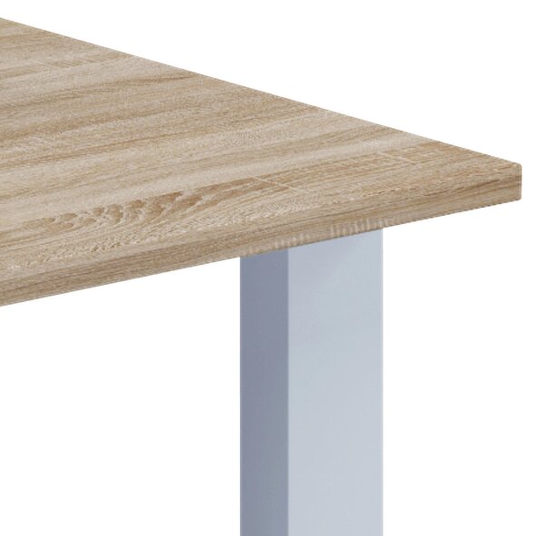 PSACÍ STŮL, bílá, Sonoma dub, 140/80/76 cm MID.YOU - Online Only psací stoly, Online Only