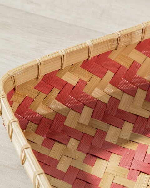 Koš / podnos Stripes 46x31,5x9cm malinový