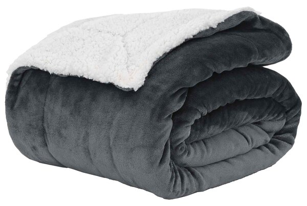 Plažová deka Tmavě šedá 220 x 240 cm Fleece