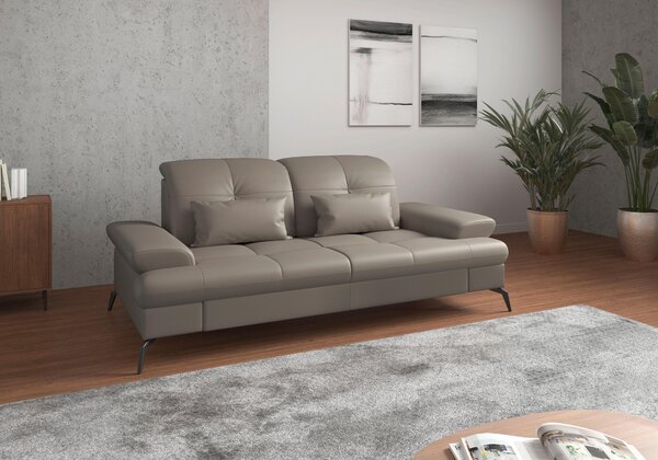 2,5SEDÁK, šedá, kombinace pravá kůže/látka Sit & More - Pohovky, Online Only