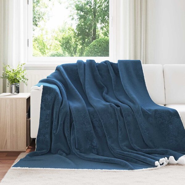 Plažová deka Námořnická modrá 220 x 240 cm Fleece