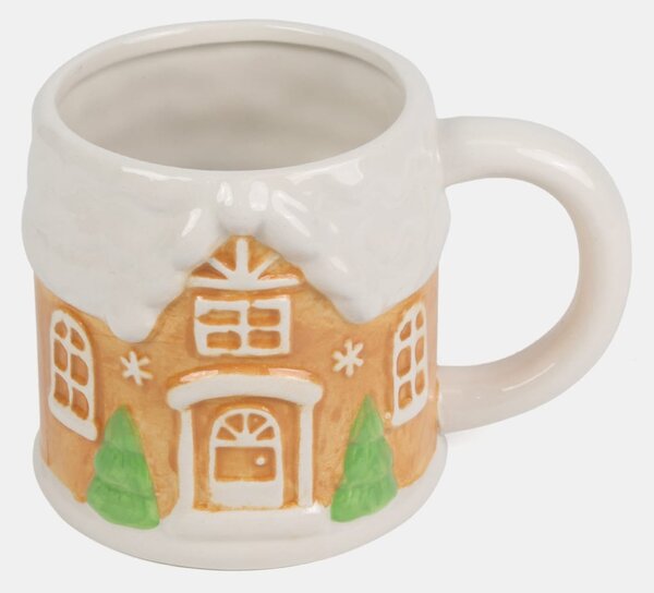 Sinsay - Vánoční hrnek s motivem perníkového domku - béžová